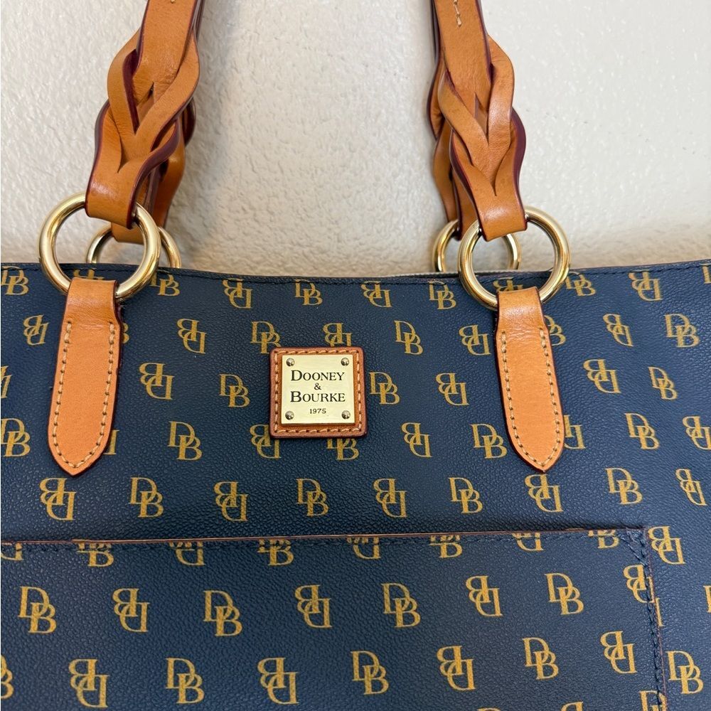 Dooney & Bourke Blue and Brown Signature Large Tote - Picture 3 of 14